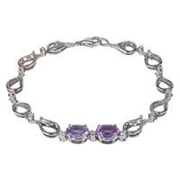 Pre-Owned 18ct White Gold Amethyst and Diamond Fancy Bracelet 4307693