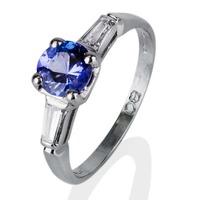 Pre-Owned Platinum Tanzanite and Diamond Ring 4332244