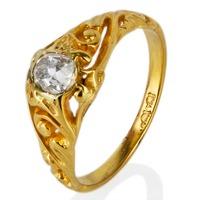 Pre-Owned 18ct Yellow Gold Old Round Cut Diamond Ring 4148854