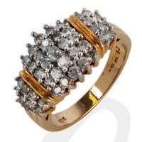 Pre-Owned 9ct Yellow Gold Diamond Cluster Ring 4329410