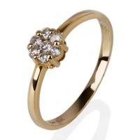 Pre-Owned 14ct Yellow Gold Diamond Set Cluster Ring 4332163
