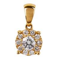 pre owned 14ct yellow gold diamond cluster pendant 4314931