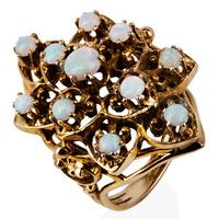 Pre-Owned 9ct Yellow Gold Opal Cluster Ring 4309985