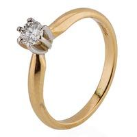 pre owned 14ct yellow gold diamond solitaire ring 4311792