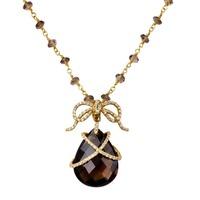 Pre-Owned 18ct Yellow Gold Smokey Quartz and Diamond Fancy Necklace 4314969