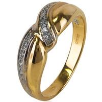 pre owned 18ct two colour gold diamond crossover ring 4111207