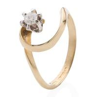 Pre-Owned 18ct Yellow Gold Diamond Solitaire Twist Ring 4111020