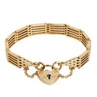 Pre-Owned 9ct Yellow Gold Five Bar Gate Bracelet 4153157