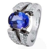 Pre-Owned 14ct White Gold Tanzanite and Diamond Ring 4228324