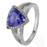 Pre-Owned 14ct White Gold Tanzanite and Diamond Cluster Ring 4328065