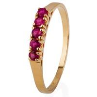 Pre-Owned 14ct Yellow Gold Ruby Five Stone Ring 4309152
