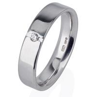 pre owned 18ct white gold mens diamond set band ring 4187558