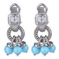 pre owned silver judith ripka turquoise dropper earrings 4334016