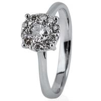 Pre-Owned 14ct White Gold Diamond Cluster Ring 4328049