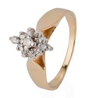 Pre-Owned 14ct Yellow Gold Marquise Shaped Diamond Cluster Ring 4332825