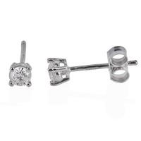 pre owned 14ct white gold four claw diamond stud earrings 4333113