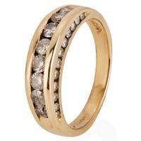 Pre-Owned 14ct Yellow Gold Channel Set Diamond Half Eternity Ring 4332914