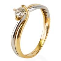 pre owned 18ct two colour gold diamond solitaire ring 4111190