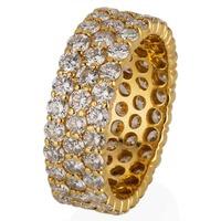 Pre-Owned 18ct Yellow Gold Three Row Diamond Full Eternity Ring 4328183