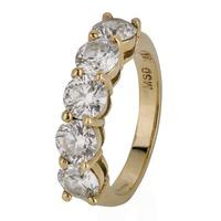 Pre-Owned 18ct Yellow Gold Five Stone Diamond Half Eternity Ring 4328190