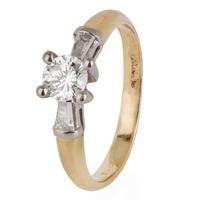 pre owned 18ct yellow gold four claw diamond solitaire ring 4112176