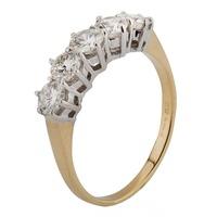 Pre-Owned 18ct Yellow Gold Five Stone Diamond Half Eternity Ring 4112209