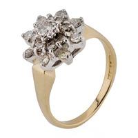 pre owned 18ct yellow gold diamond cluster ring 4111276