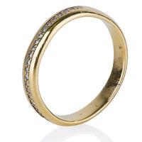 Pre-Owned 18ct Yellow Gold Mens Diamond Set Band Ring 4187374