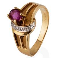 Pre-Owned 14ct Yellow Gold Ruby and Diamond Ring 4328112