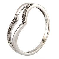 Pre-Owned 9ct White Gold Diamond Set Double Wishbone Ring 4311039