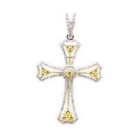 Pre-Owned 14ct Two Colour Gold Celtic Cross Pendant 4314002