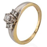 Pre-Owned 14ct Yellow Gold Diamond Three Stone Ring 4332908