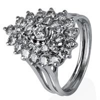 Pre-Owned 14ct White Gold Pear Shaped Diamond Cluster Ring 4332781