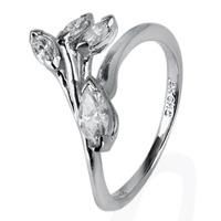 pre owned 14ct white gold marquise diamond twist ring 4332271