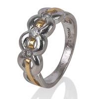 Pre-Owned Two Tone Diamond Set Ring 4148589