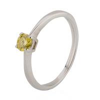 pre owned 18ct white gold treated yellow diamond solitaire ring 411123 ...