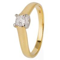 pre owned 18ct yellow gold princess cut diamond solitaire ring 4112201