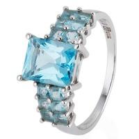 Pre-Owned 9ct White Gold Blue Topaz Ring 4309190