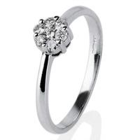 pre owned 14ct white gold 7 stone diamond cluster ring 4332437