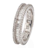 Pre-Owned 18ct White Gold Three Row Diamond Full Eternity Ring 4228911