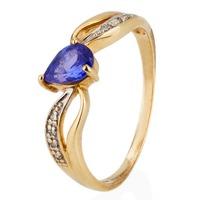 Pre-Owned Pre-Owned 9ct Yellow Gold Tanzanite and Diamond Twist Ring 4145752