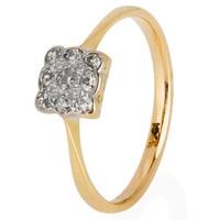 Pre-Owned 18ct Yellow Gold 9 Stone Diamond Cluster Ring 4145960