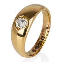 pre owned 18ct yellow gold diamond set gypsy ring 4115138