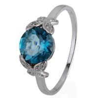 Pre-Owned 9ct White Gold Topaz and Diamond Ring 4145920