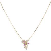 pre owned 18ct yellow gold ruby and diamond necklace 4314020