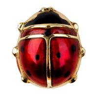 Pre-Owned 14ct Yellow Gold Red and Black Enamel Ladybird Brooch 4313078