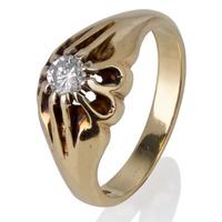 Pre-Owned 18ct Yellow Gold Mens Diamond Set Gypsy Ring 4115300