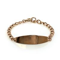 Pre-Owned 9ct Rose Gold Curb Identity Bracelet 4128731