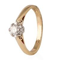 pre owned 9ct yellow gold diamond solitaire ring 4111330