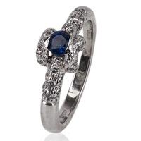 Pre-Owned 18ct White Gold Sapphire and Diamond Set Ring 4332555